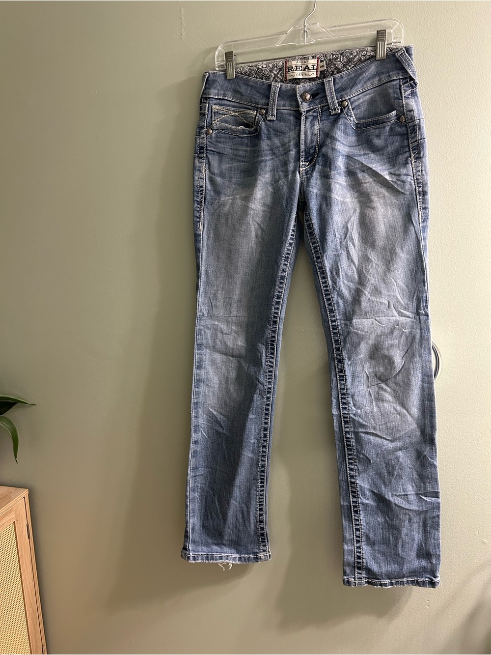 Ariat REAL Bootcut Entwined Jeans Womens Medium Wash Mid Rise Stretch Denim